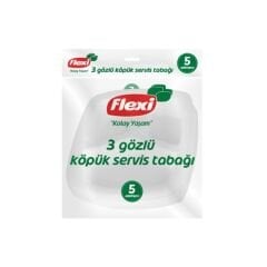FLEXI 3 Gözlü Köpük Servis Tabak 5’li