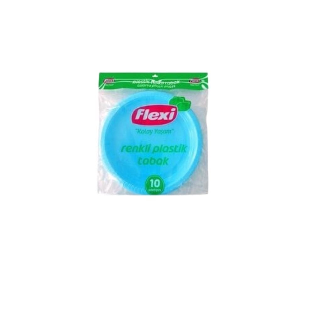 FLEXI Renkli Plastik Tabak 10’lu