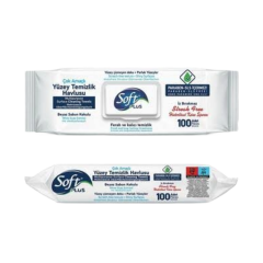 SOFT PLUS Yüzey Temizleme Havlusu 100 Adet Beyaz Sabun
