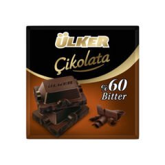 ÜLKER Kare Çikolata Bitter %60 Kakao 60g (6 adet olarak koli ile satılır)