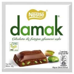 NESTLE Damak Antep Fıstıklı Çikolata 60g (6 adet olarak koli ile satılır)