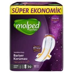 MOLPED Super Night Eko Hijyenik Ped 14 Adet Gece