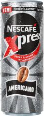 NESCAFE XPRESS AMERICANO SEKERSIZ 250ML (24 adet olarak koli ile satılır)
