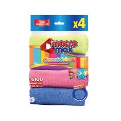 MACRO MAX %30 Microfiber Rengarenk Temizlik Bezi 5’li