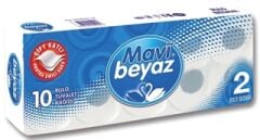 MAVİ BEYAZ Tuvalet Kağıdı 10 Rulo